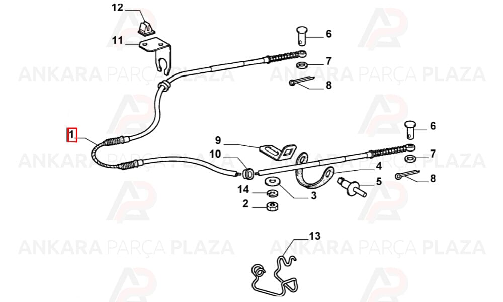 Fiorino 3104 2X1203Mm El Fren Teli Arka Cavo