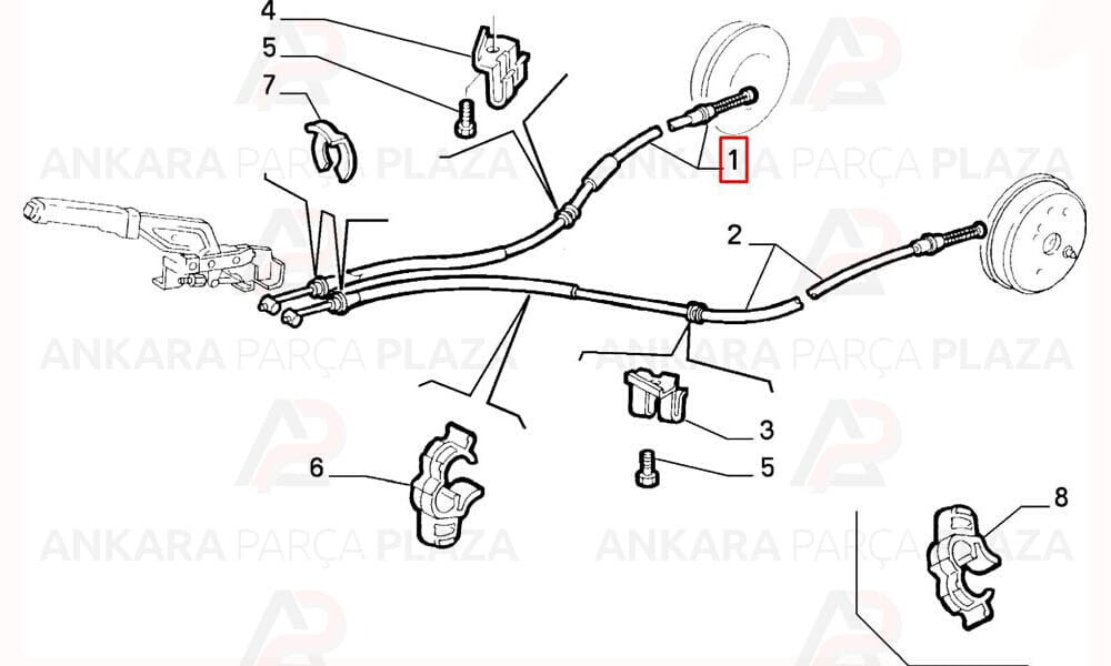 Fiat Punto El Fren Teli Sağ Cavo