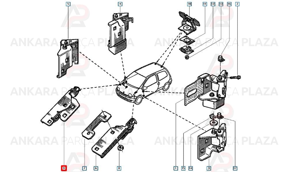 Kaput Menteşesi Sağ Twingo 7750820560