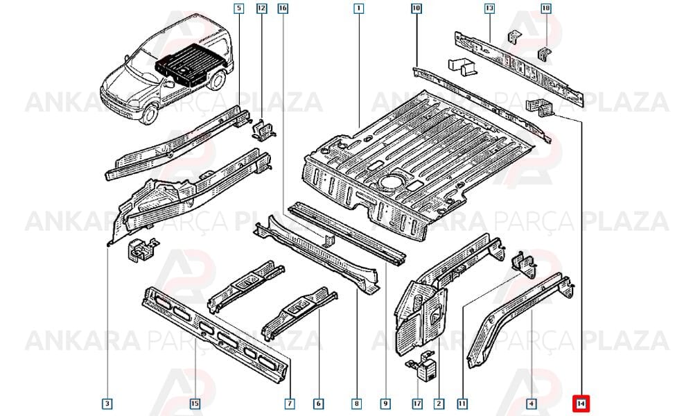 Kangoo Tampon Demiri Bağlantı Ayağı Arka Sol Orijinal 7751470796