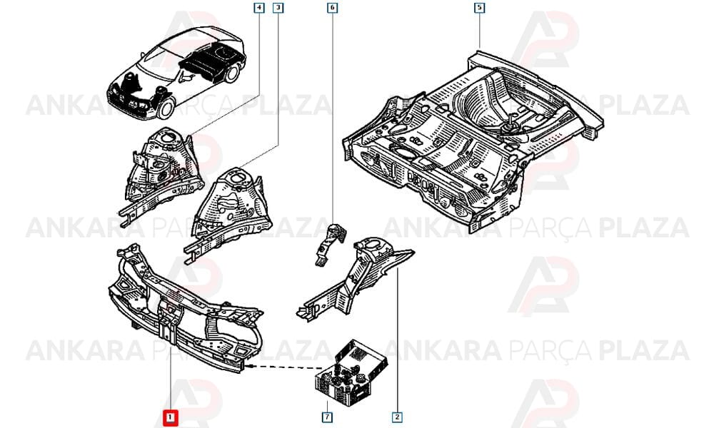 Megane 99 - 02 Ön Panel Komple 7751471598