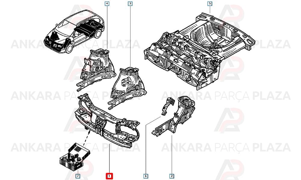 Megane Scenic 96 - 99 Ön Panel Komple 7751471599