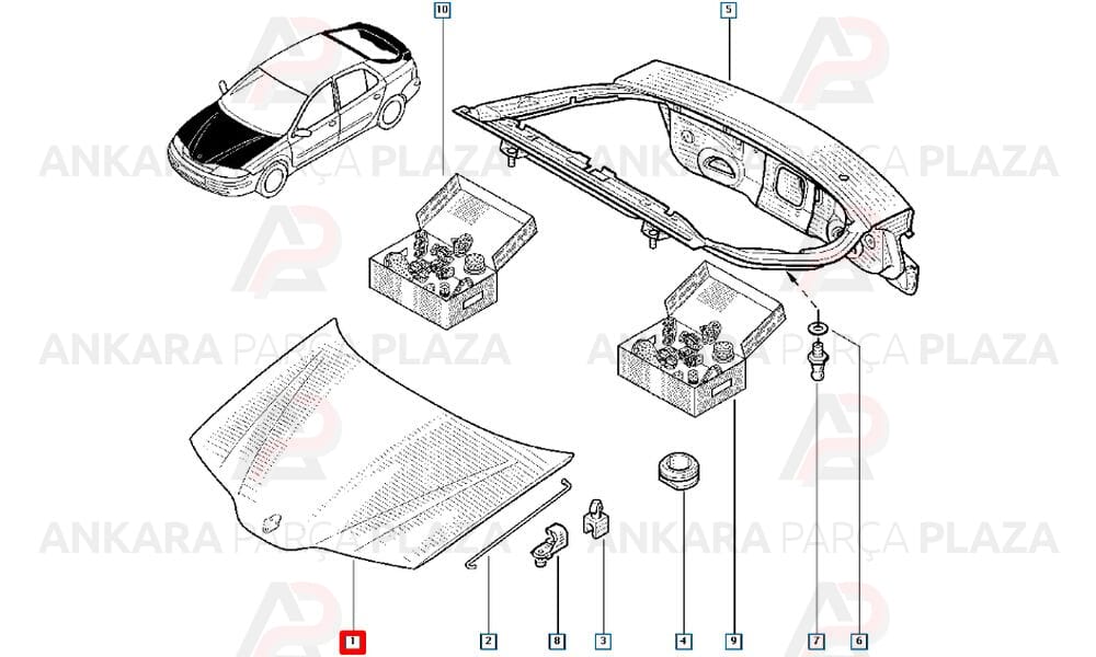 Laguna 02 - 05 Motor Kaputu 7751471641