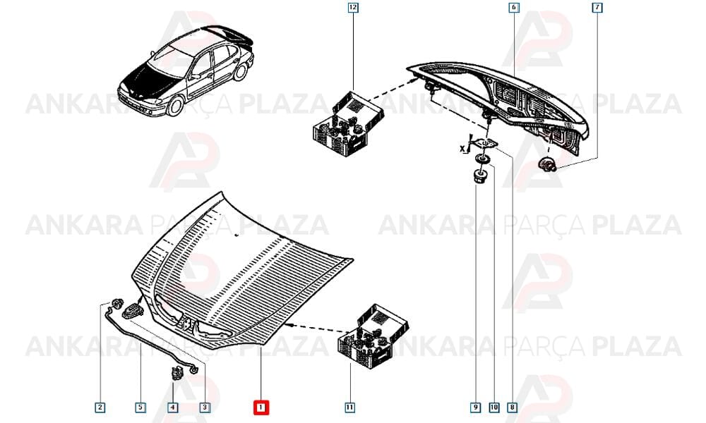 Megane 99 - 02 Motor Kaputu 7751471867