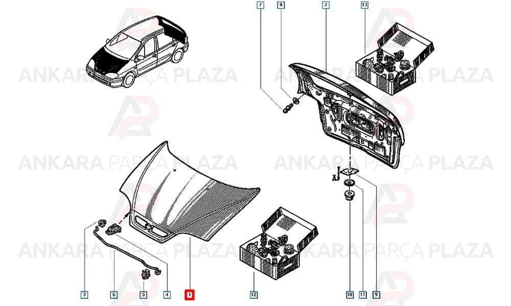 Megane Scenic 00 - 03 Motor Kaputu 7751472130