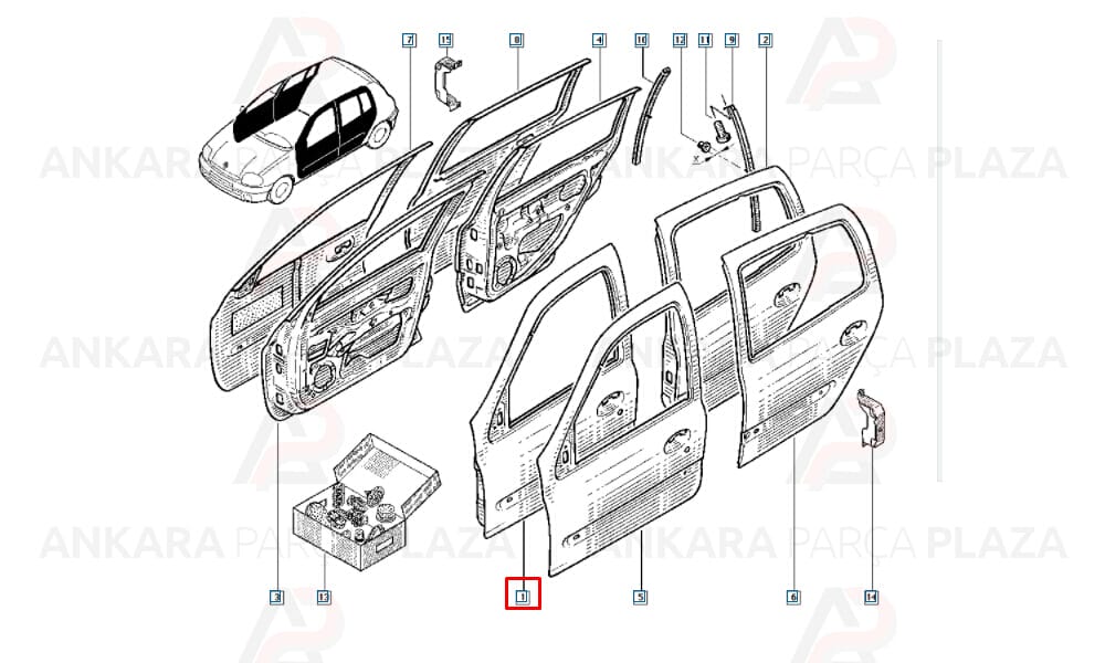 Renault Clio Sd 98 - 01 Ön Kapı Komple Sol 7751472474