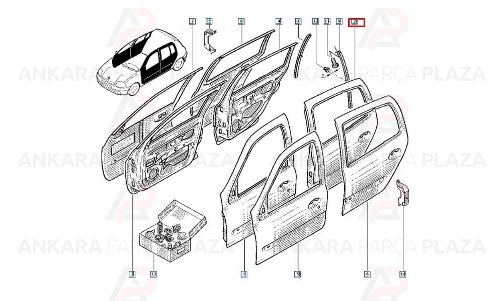 Renault Clio Hb 98 - 01 Arka Kapı Komple Sol 7751472475