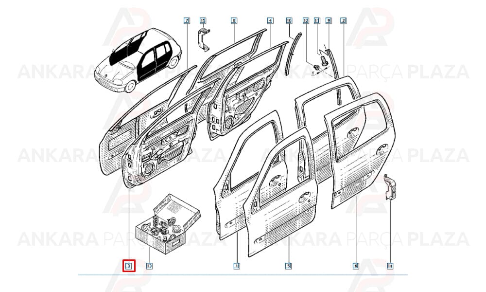 Renault Clio Sd 98 - 01 Ön Kapı Komple Sağ 7751472476