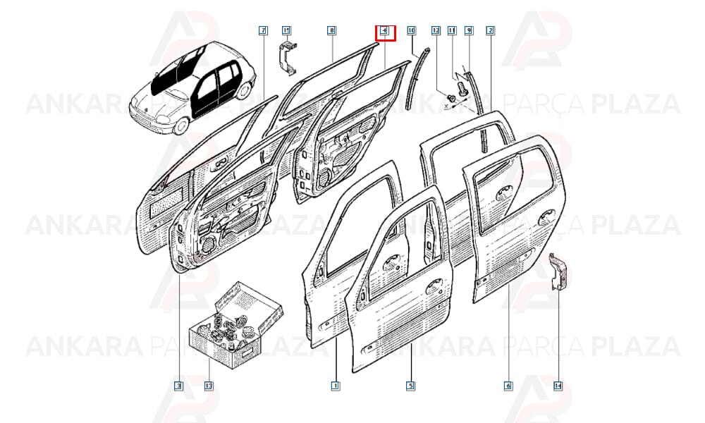 Renault Clio Sd - Hb 02 - 08 Arka Kapı Komple Sağ 7751472477