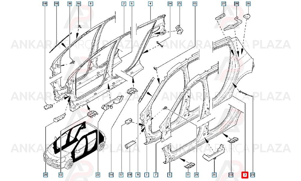 Clio Arka Çamurluk Sol 2009 - 2012 Arası Hatchback Meydan