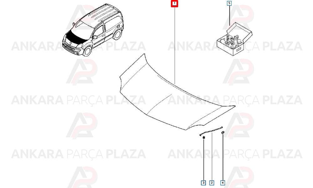 Kangoo 08 - 13 Motor Kaputu Çekomastikli 7751478148