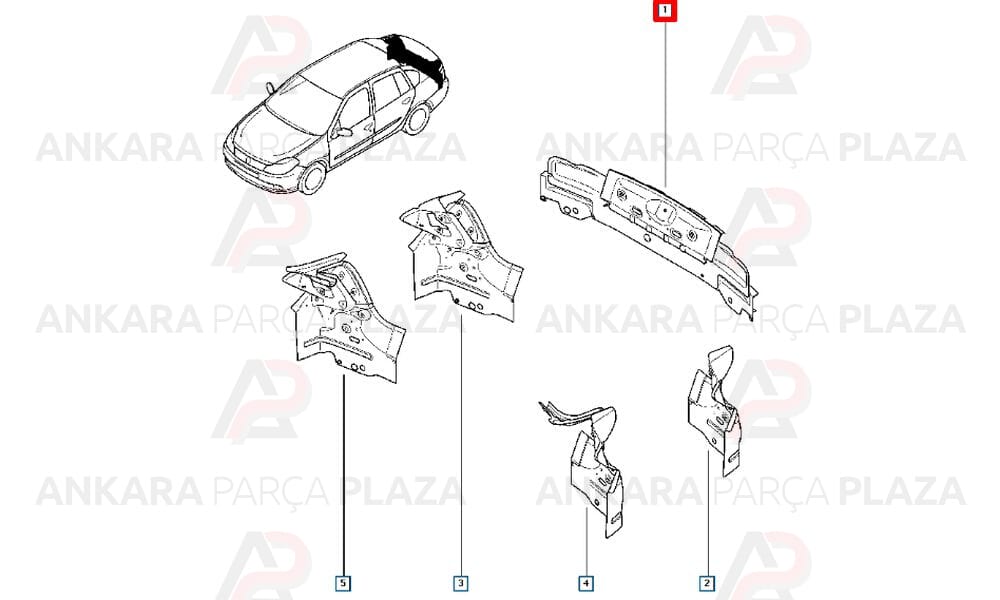 Clio Symbol Sedan 09 - 12 Arka Panel Meydan