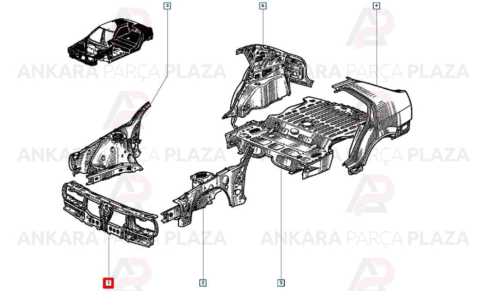 R19 Europa 92 - 01 Ön Panel Komple 7751674937