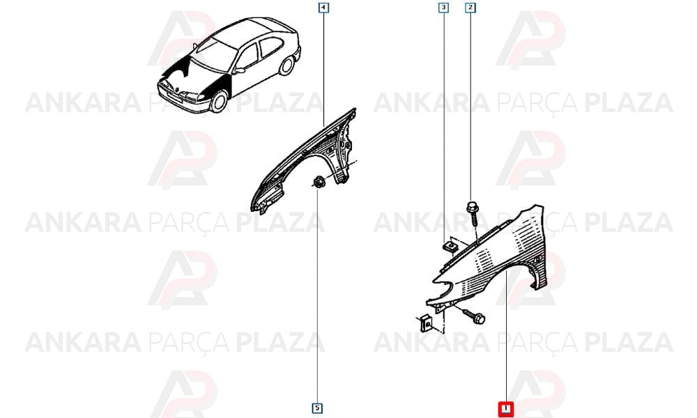 Megane 1 Ön Çamurluk Sol 1995 - 1999 Arası Meydan