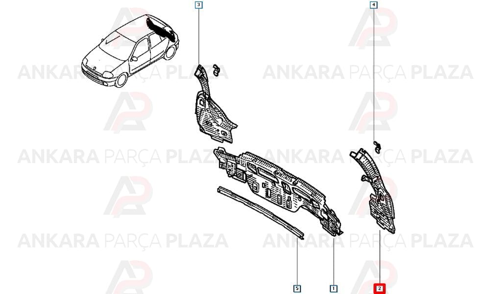 Clio Stop Lambası Yuva Sacı Sol Orijinal 7751708266