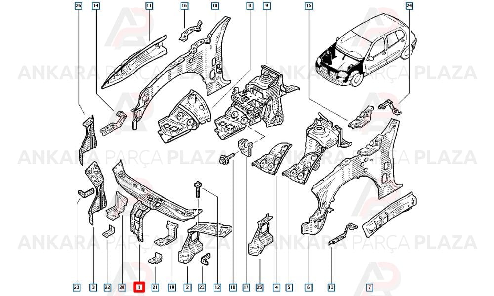 Ön Panel Üst Sacı Lb-- Clio 2 7752261328