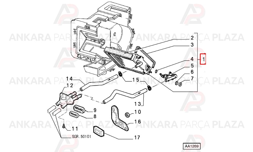 Kalorifer Radyatörü Alfa Romeo 145, 146, 155, 92-97 Tempra, Tipo