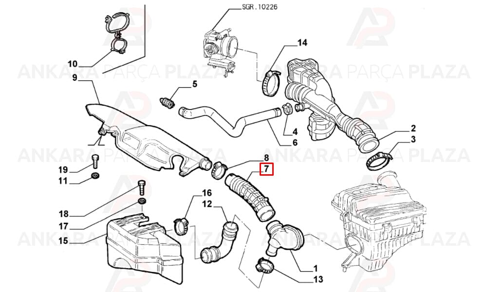 Hava Filtre Körüğü Fiat Brava Bravo Marea 1.6 16V