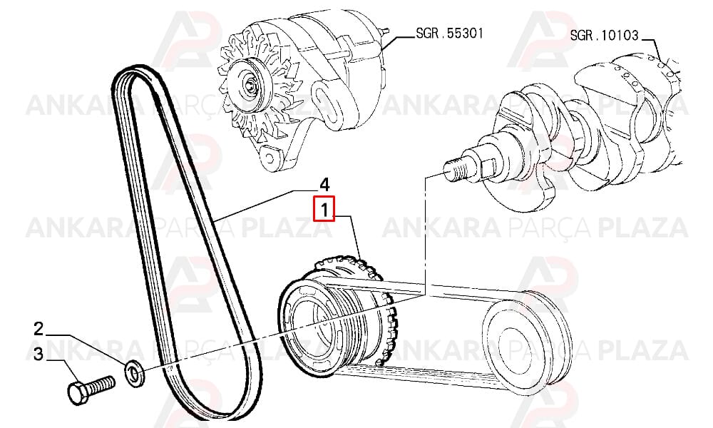 Krank Kasnağı Albea, Bravo, Doblo, Palio, Punto 1.2 16V