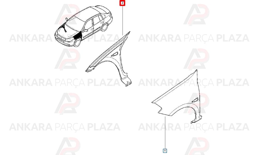 Symbol Ön Çamurluk Sağ 2009 - 2012 Arası Meydan