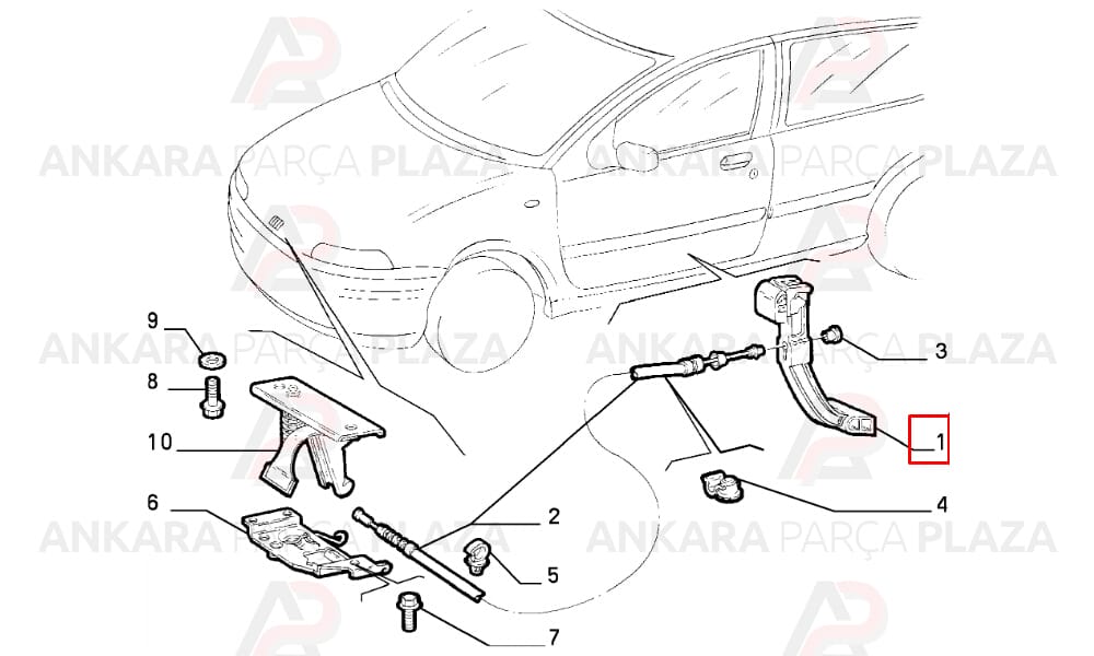 Kaput Açma Kolu Fiat : Tempra, Tipo, Punto