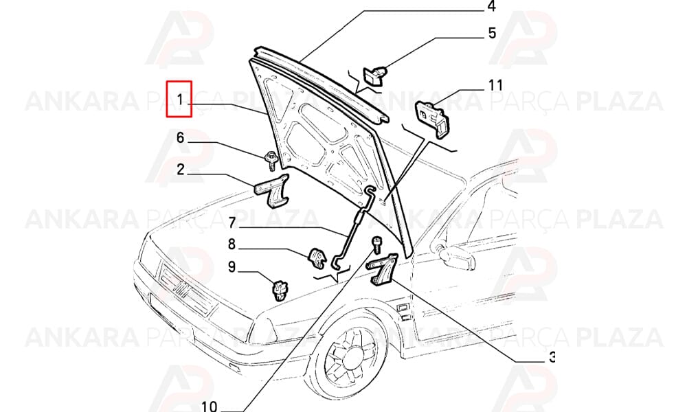 Motor Kaputu Ekokap ) Fiat : Tempra 90 - 96 7790927