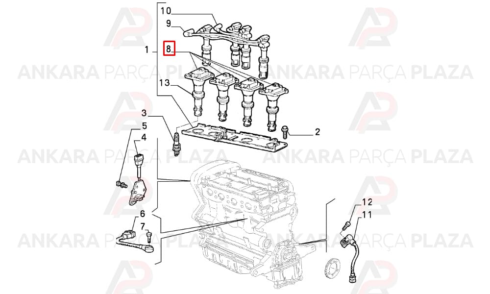 Alfa Romeo 145, 146, 156 Ateşleme Bobini Bosch