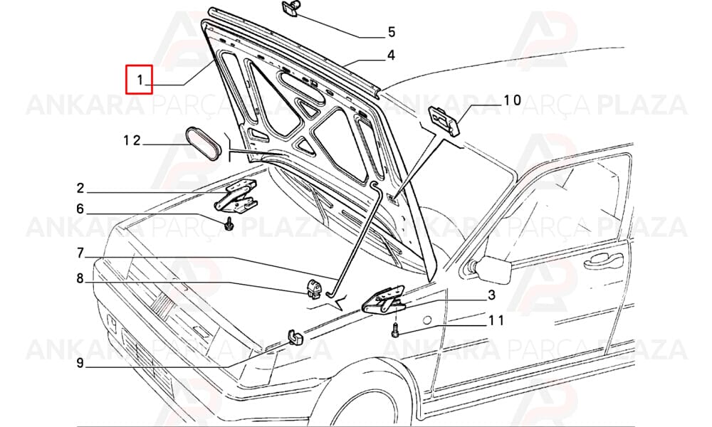 Tipo 93 - 00 Motor Kaputu Çekomastikli 7794205