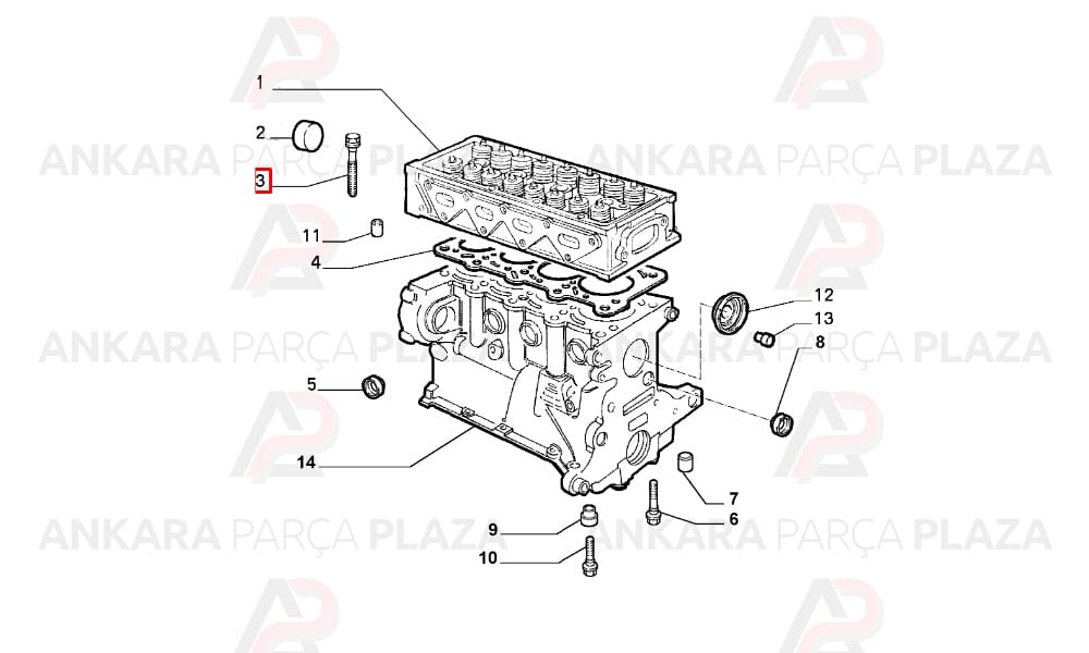 Silindir Kapak Saplaması Palio Albea 1.2 Punto Linea 1.4 T-JET