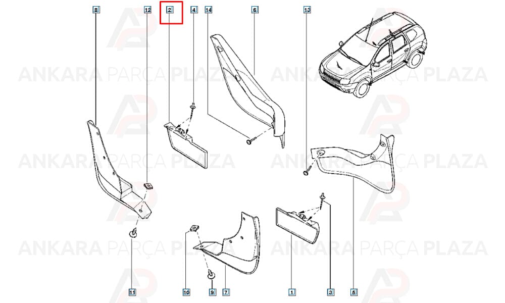 Duster 14 17 Arka Marşbiyel Plastiği Tozluk Kapağı Sol Meydan