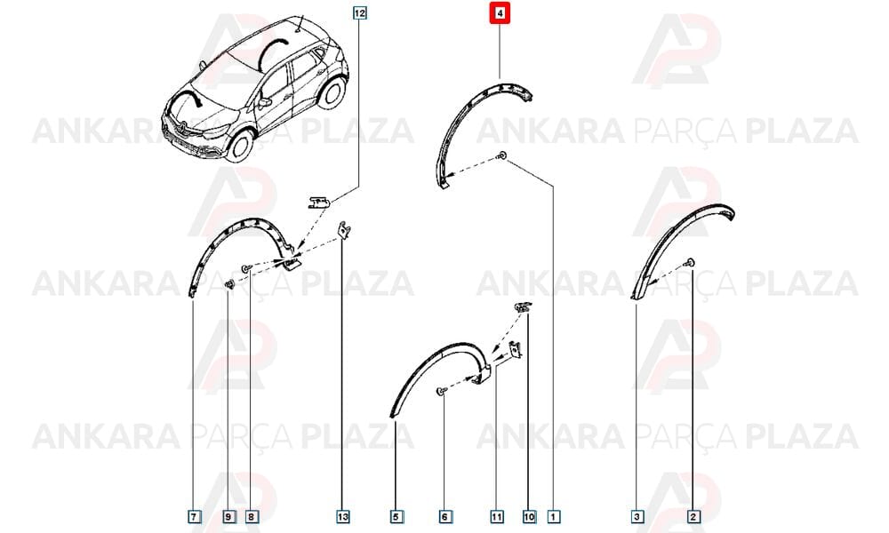 Arka Çamurluk Kaplamasi Captur Sağ