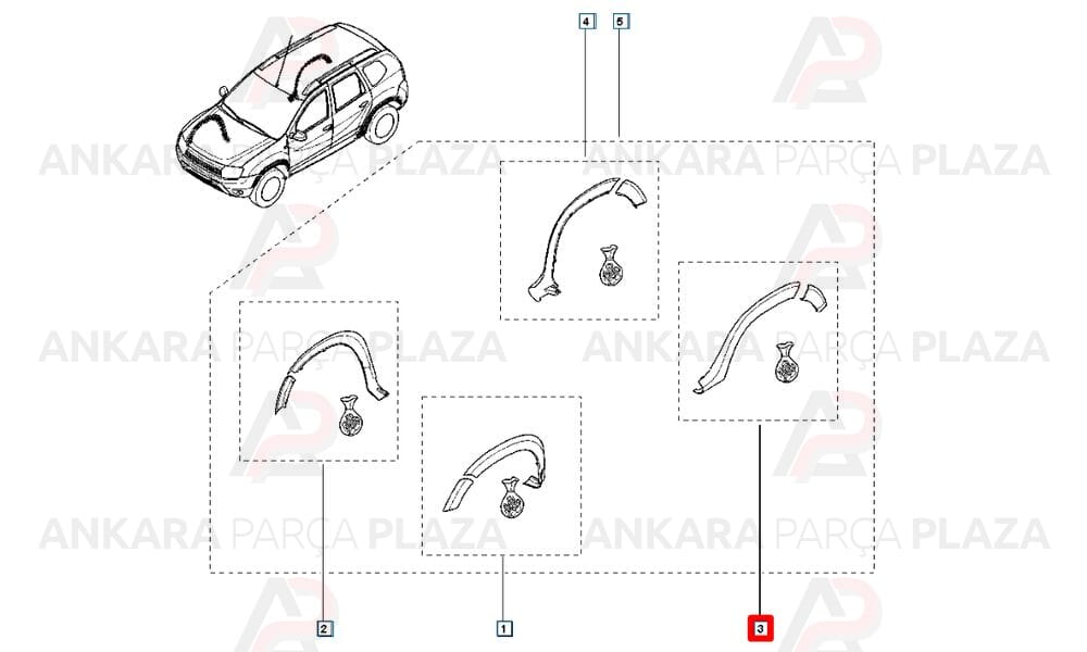 Duster 10 - 17 Arka Kapı Bandı Sol Siyah Yapışkanlı Meydan