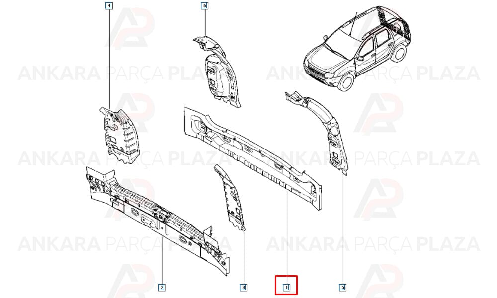 Duster 10 - 17 Arka Panel Dış Sacı Meydan