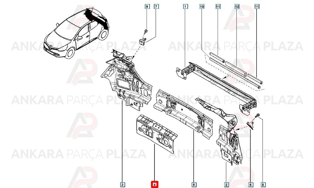 Clio Hb 16 - 20 Arka İç Panel Meydan