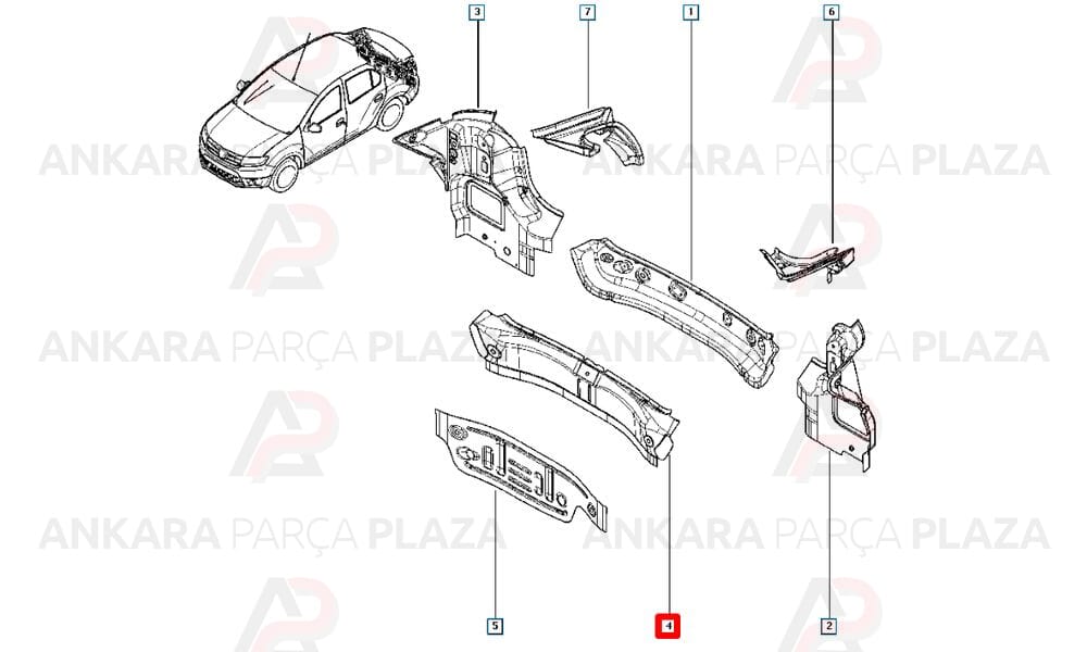 Sandero 13 - 20 Arka İç Panel Meydan