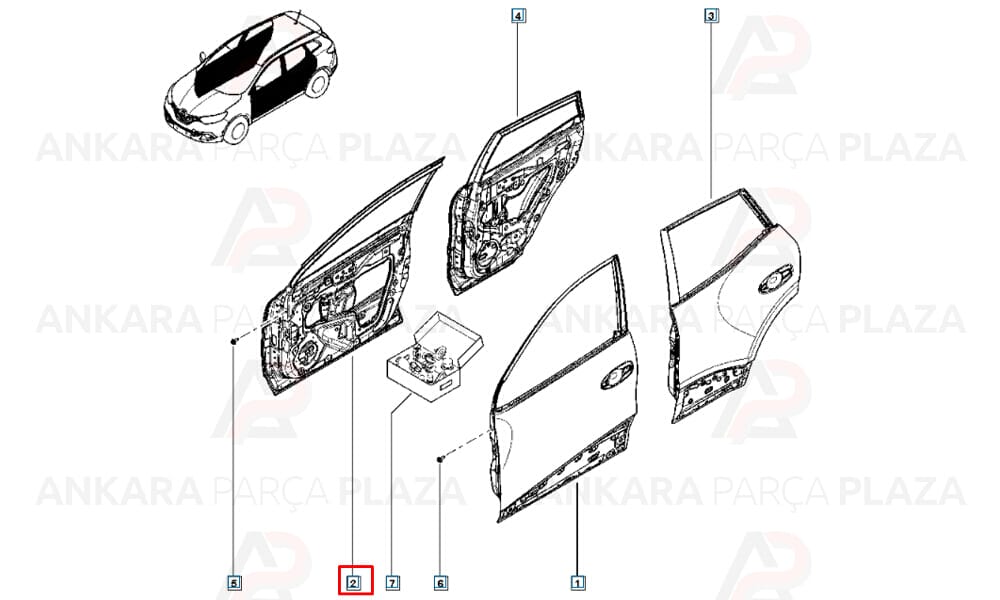 Renault Kadjar 2015 - 2021 Ön Kapı Sağ 801000704R