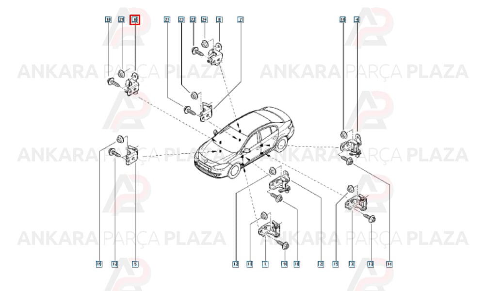 Sağ Kapı Üst Menteşesi Megane 3 Hb 804000018R 804005103R