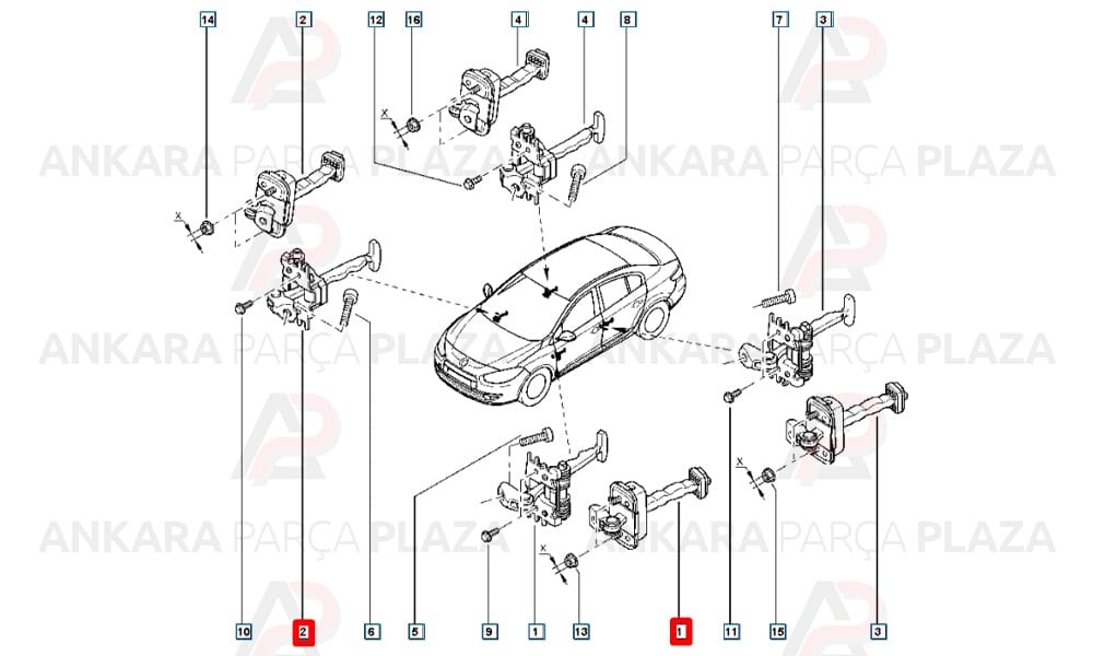 Kapı Gergisi Ön Megane 3 Laguna 3 Fluence