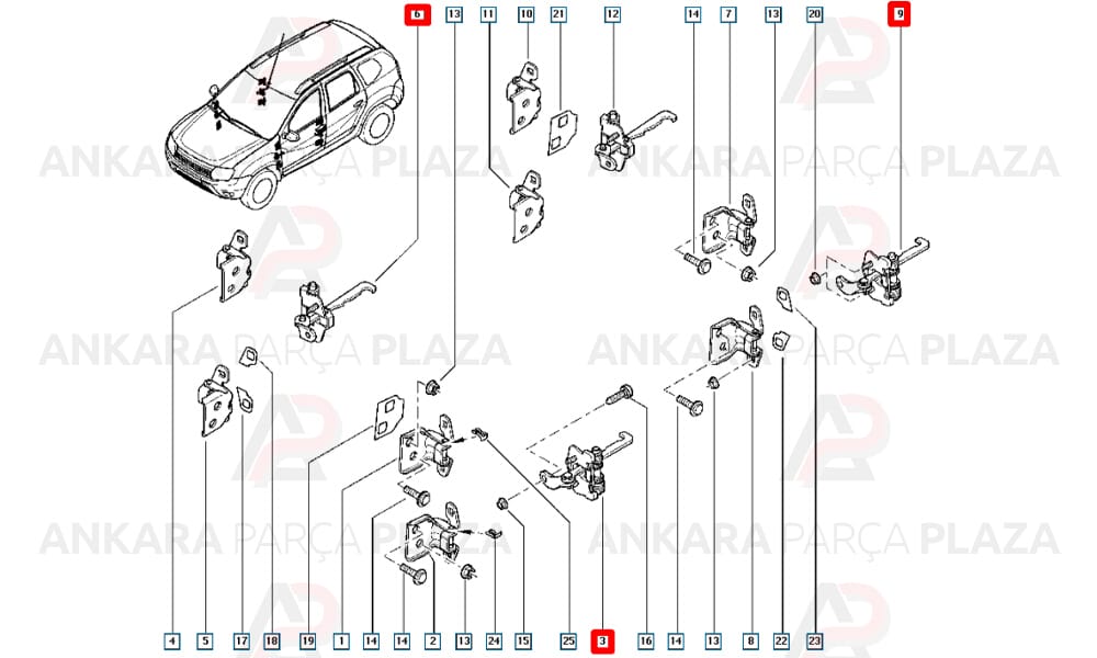 Duster 14 17 Ön Arka Kapı Gergisi Durdurucusu R/L Adet 804302559R