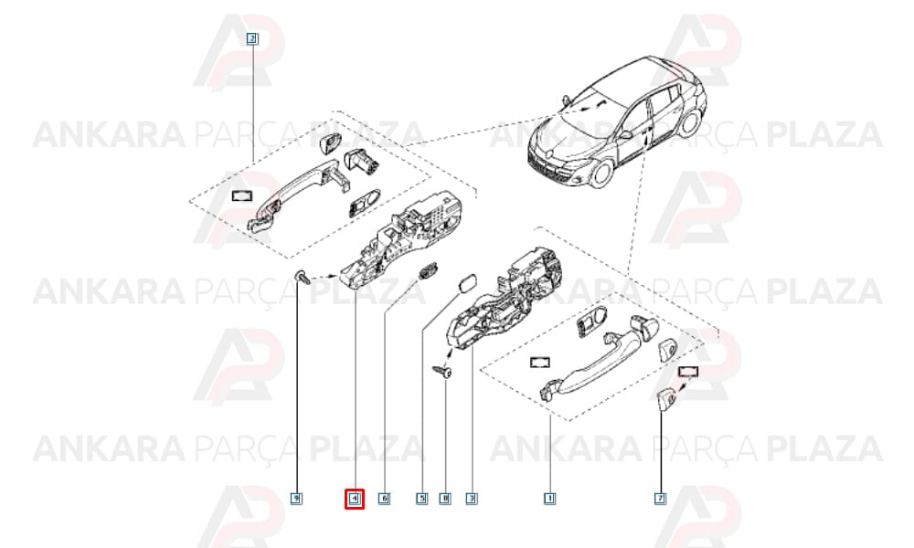 Kapı Açma Modülü Mekanizma Bakaliti Sağ Megane 3 806060041R