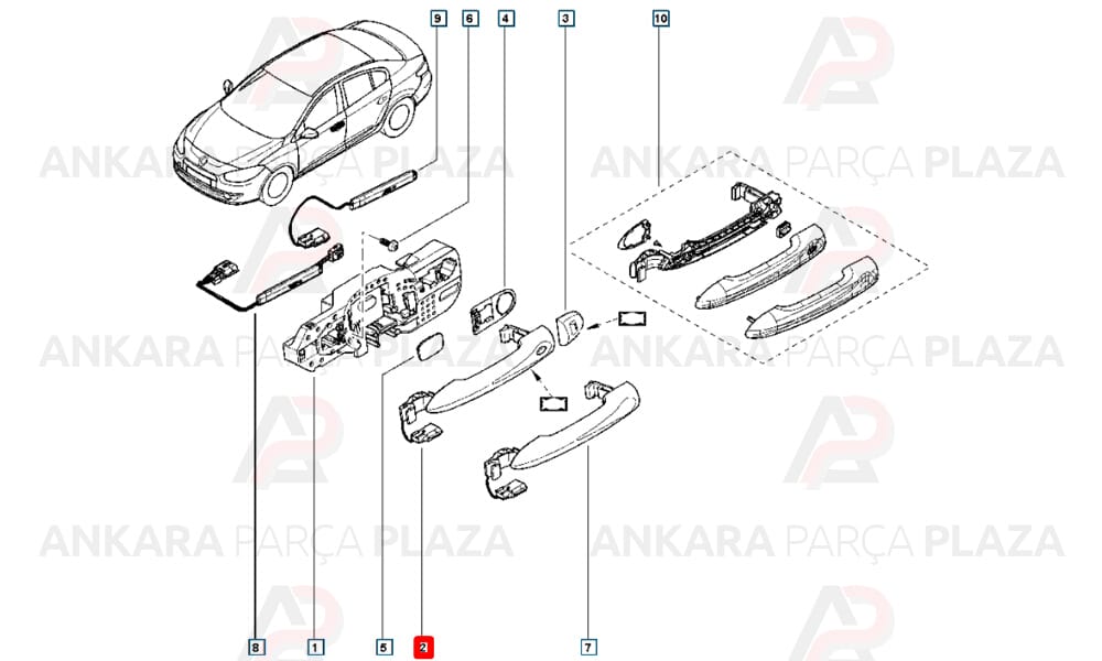 Ön Kapı Dış Açma Kolu Fluence 806062038R