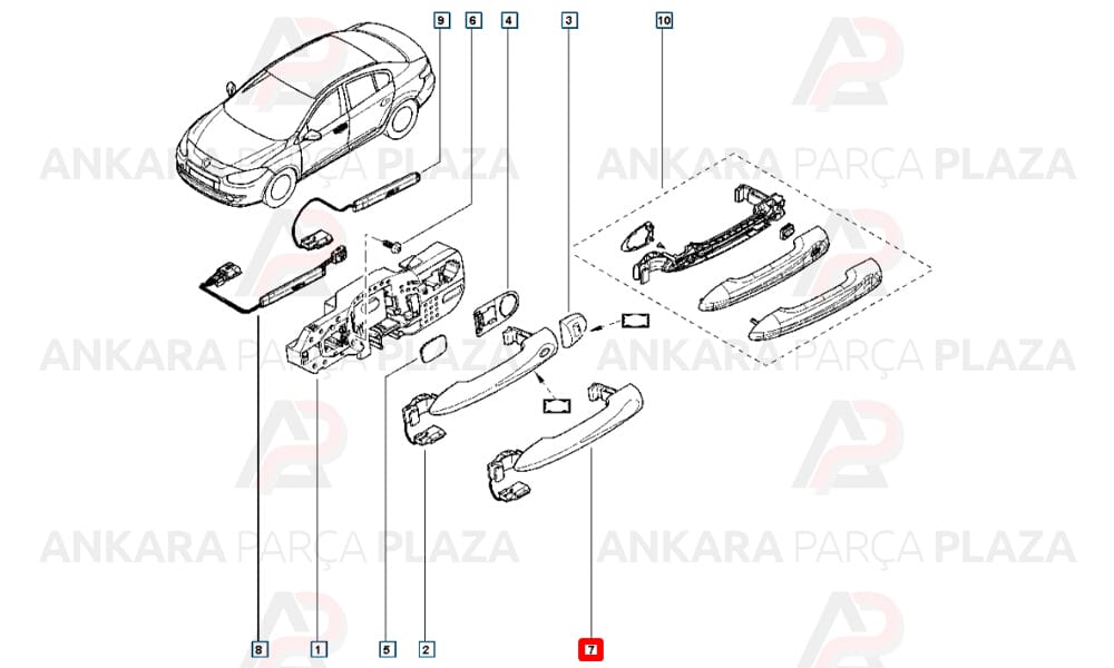 Ön Kapı Dış Açma Kolu Fluence 806062661R