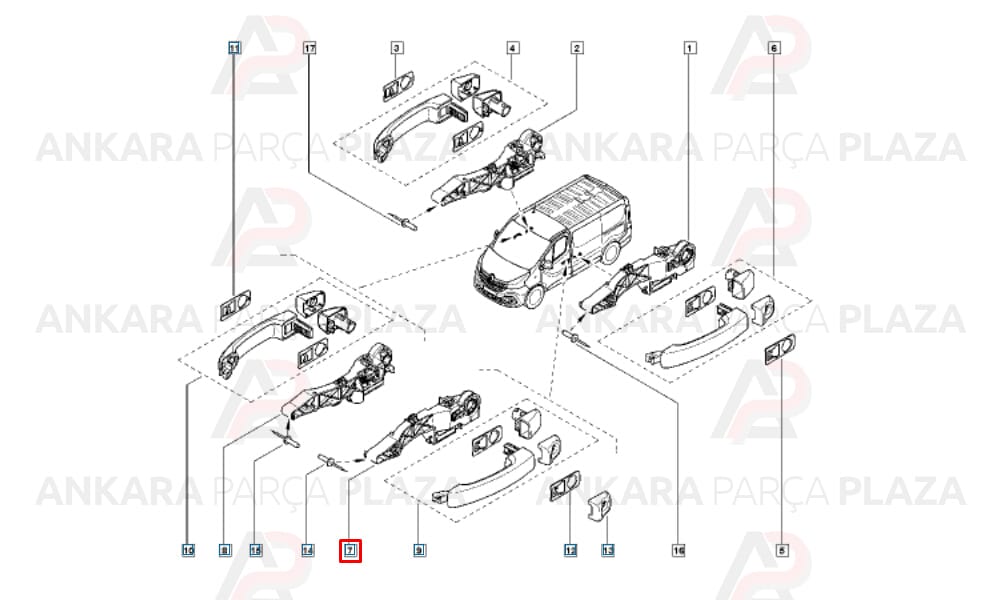 Ön Sol Dış Açma Alt Mekanizma Sport Master 3 806075481R 806079208R