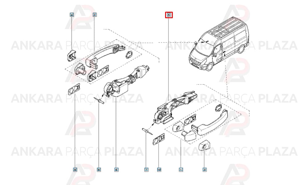 Kapı Açma Modülü Sportu Alt Mekanizması Sağ Arka Master 3 806078197R 806071150R