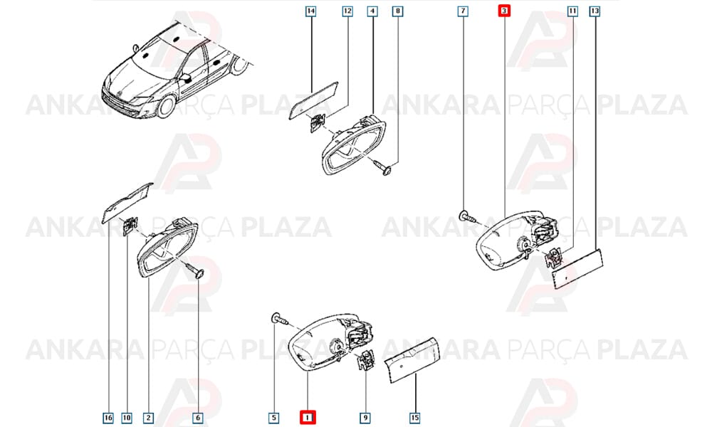 Kapı İç Açma Kolu Laguna 3 806700006R