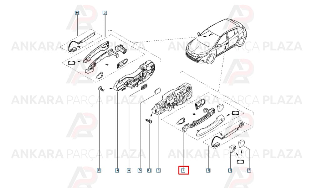 Fluence 09 16 Ön Kapı Dış Açma Kolu Sağ Sol Aynı Adet 806B09141R