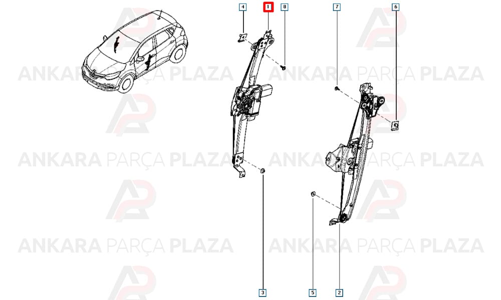 Captur Sağ Ön Cam Krikosu Orjinal 807200713R