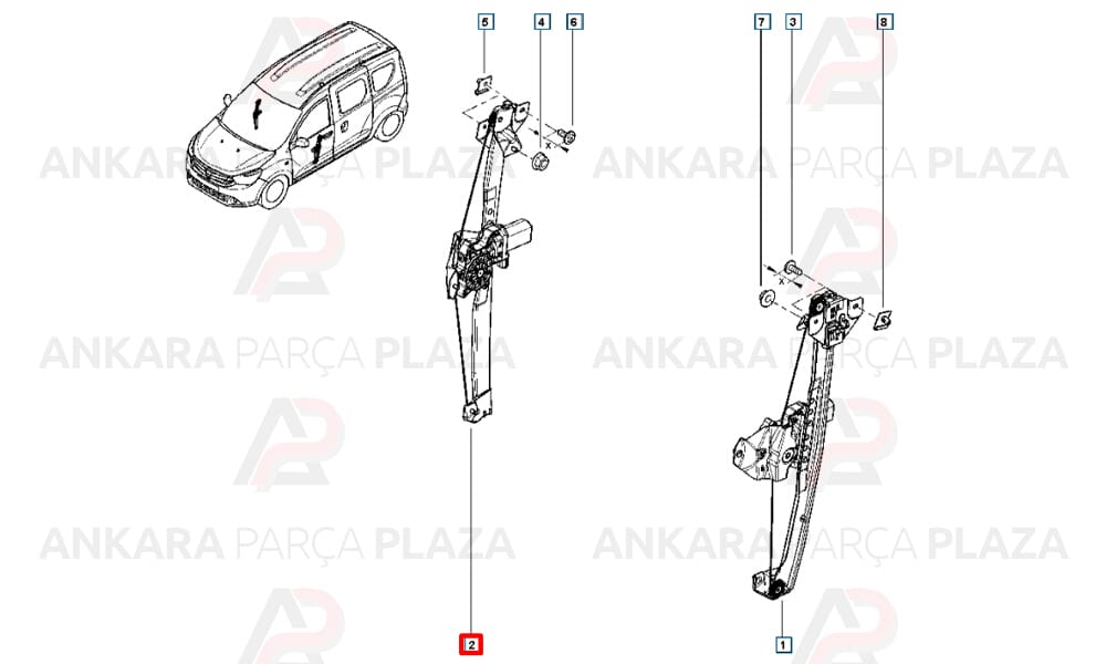 Ön Cam Krikosu Sağ Dacia Lodgy 2012 ->