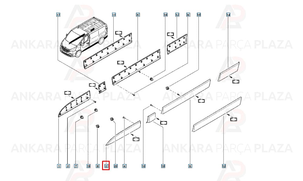 Renault Trafic 15 - 19 Ön Kapı Bandı Sol Siyah 808213720R