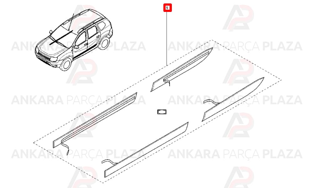 Duster 10 - 17 Ön Kapı Bandı Sol Siyah Yapışkanlı 808725725R